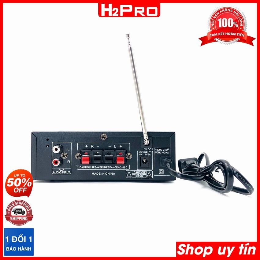 Ampli mini bluetooth AV-136BT H2PRO 500W USB-Thẻ nhớ-12V-220V, amply mini KARAOKE giá rẻ (tặng bộ quà 50K)