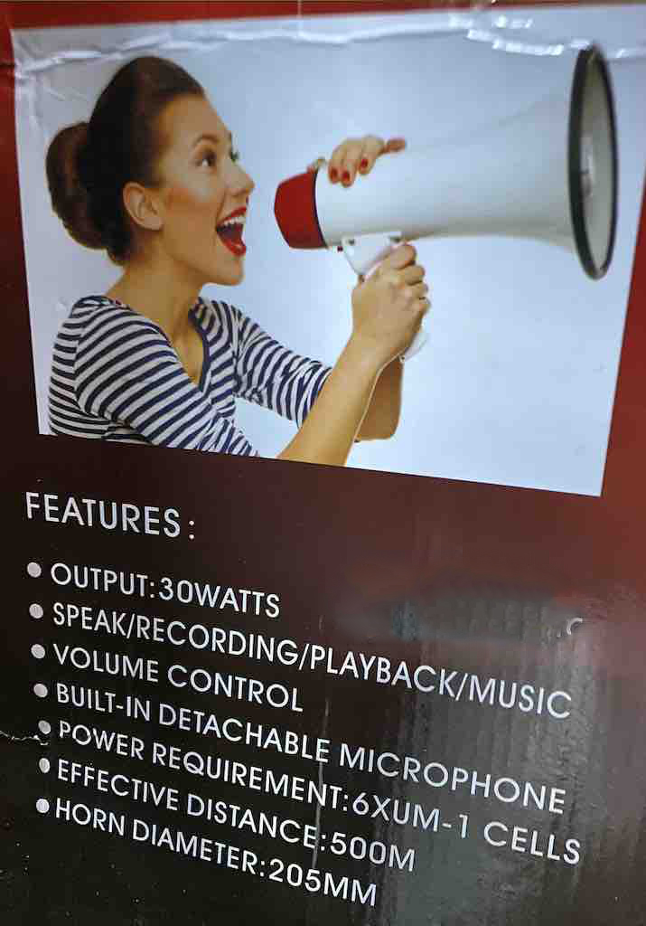 Loa pccc cầm tay Megaphone HTY-16S có còi hú báo động pccc, gọn nhẹ, công suất 30W