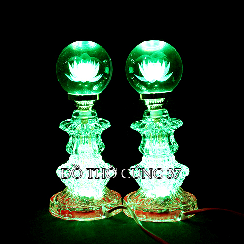CẶP ĐÈN THỜ LED PHA LÊ TRÁI CHÂU TỰ ĐỘNG CHUYỂN MÀU