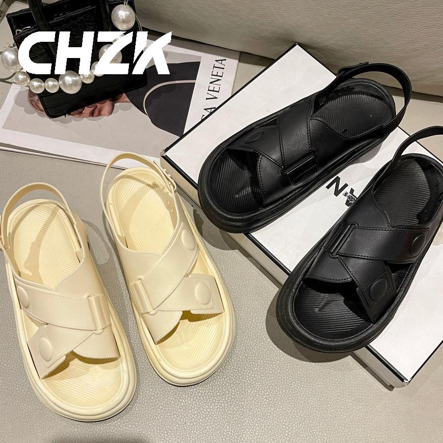 CHZK Sandal nữ thời trang 2023 mới nhất, sandal đế xuồng siêu êm, siêu nhẹ
