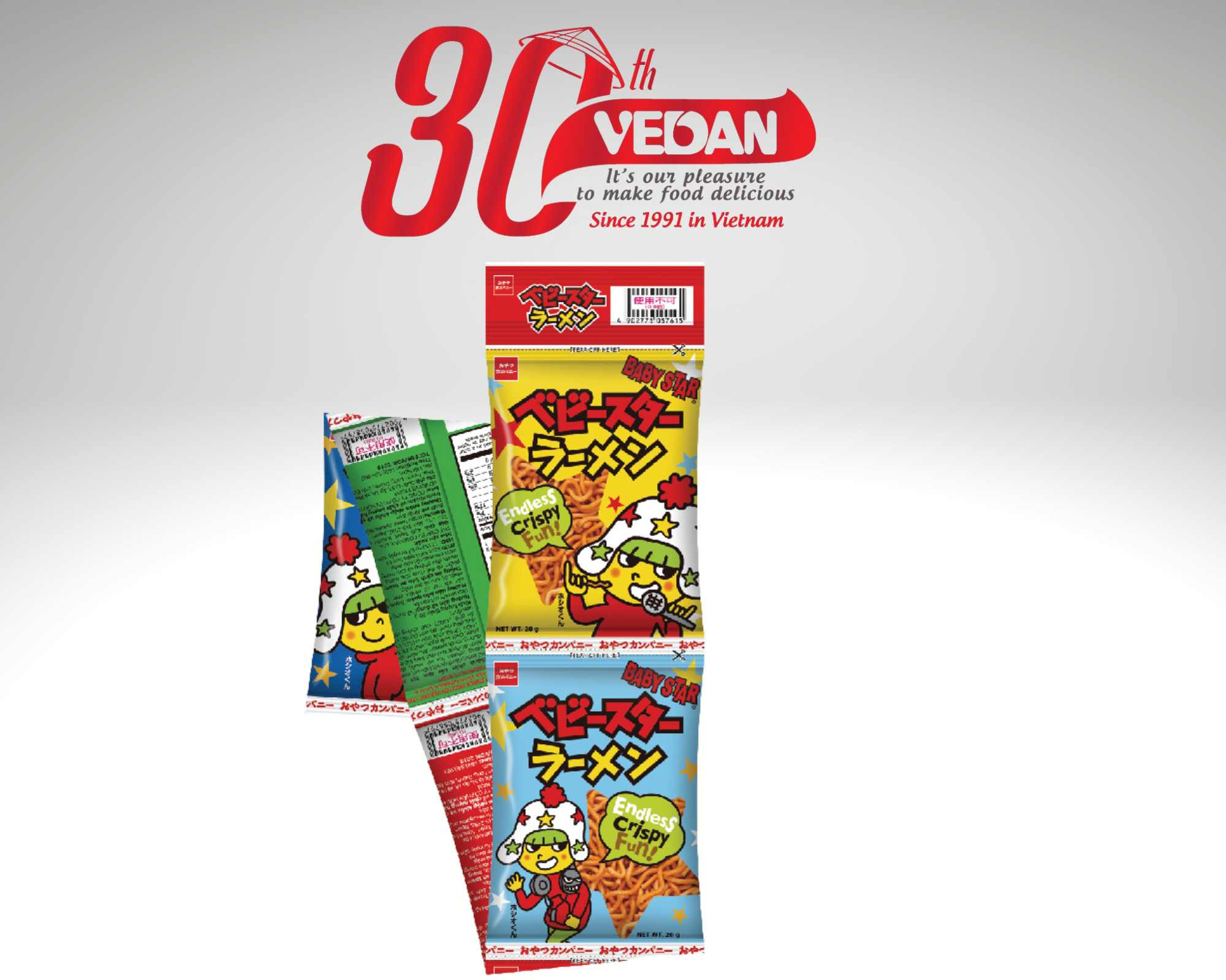 Lốc 5 Gói Mì Snack Nguyên Vị BABY STAR 20g