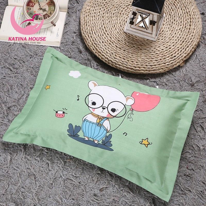 Gối cho bé 2-10 tuổi, cotton hàn 3D hoạt tiết sinh động, gối mềm mát giúp bé ngủ ngon