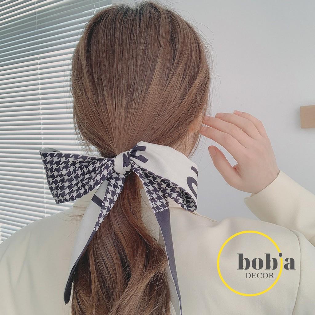 Khăn lụa quàng cổ headband thanh lịch kiểu Pháp vintage