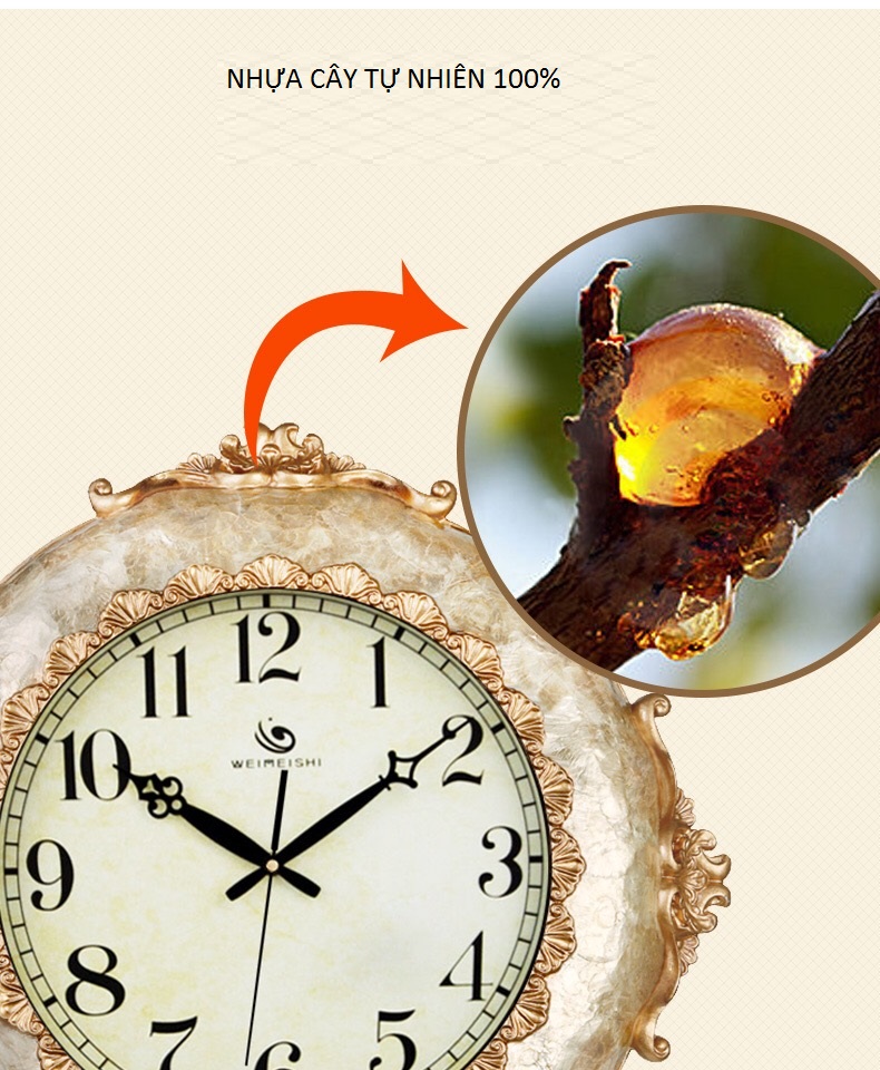 Đồng hồ treo tường khảm trai nhập khẩu chính hãng weimeishi