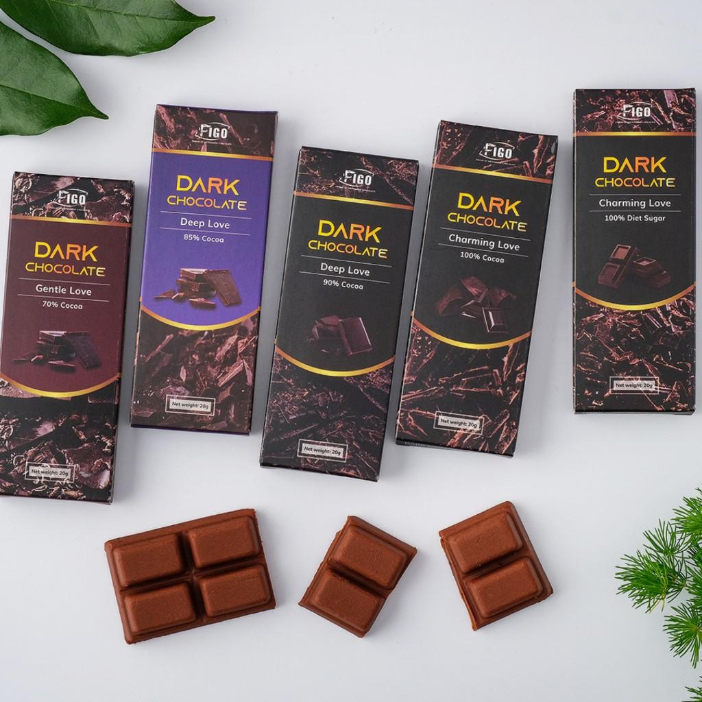 Dark Chocolate 100% cacao nguyên chất không đường 20gram FIGO VIET NAM