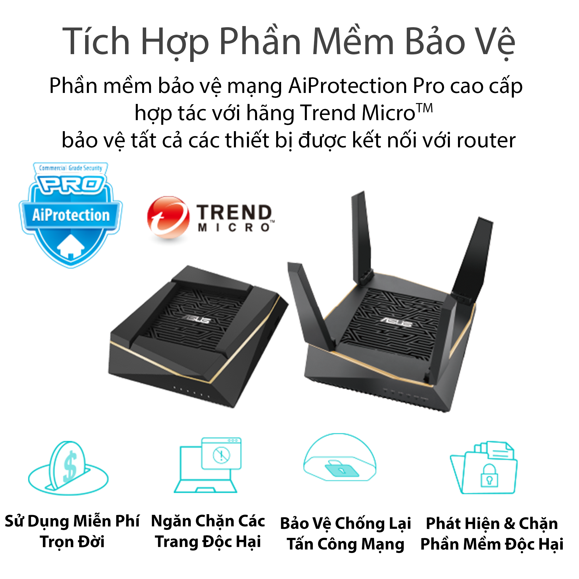 Router Wifi Mesh Asus RT-AX92U (2 Pack) 3 Băng Tần  AX6100 - Hàng Chính Hãng