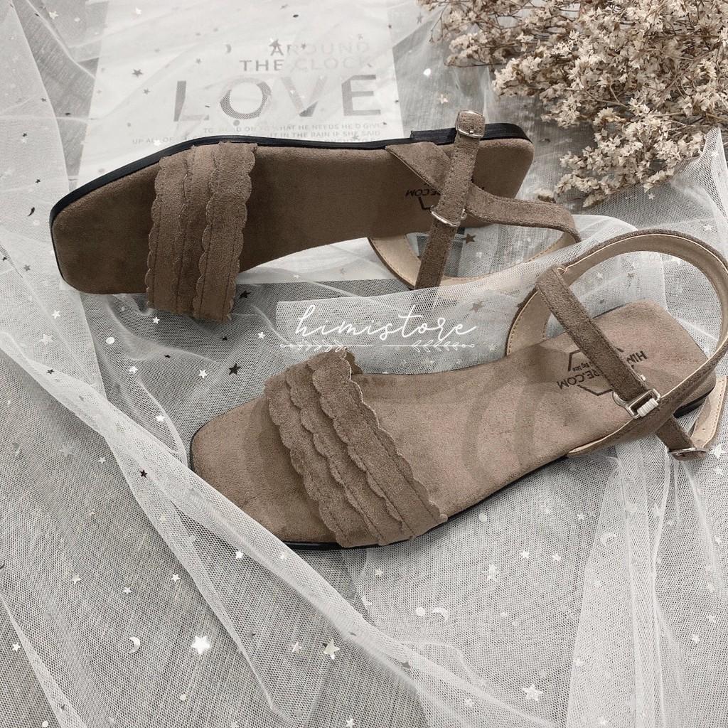 GIÀY SANDAL NỮ BIG SIZE ĐẾ BỆT QUAI NGANG THỜI TRANG HIMI180  HIMISTORE