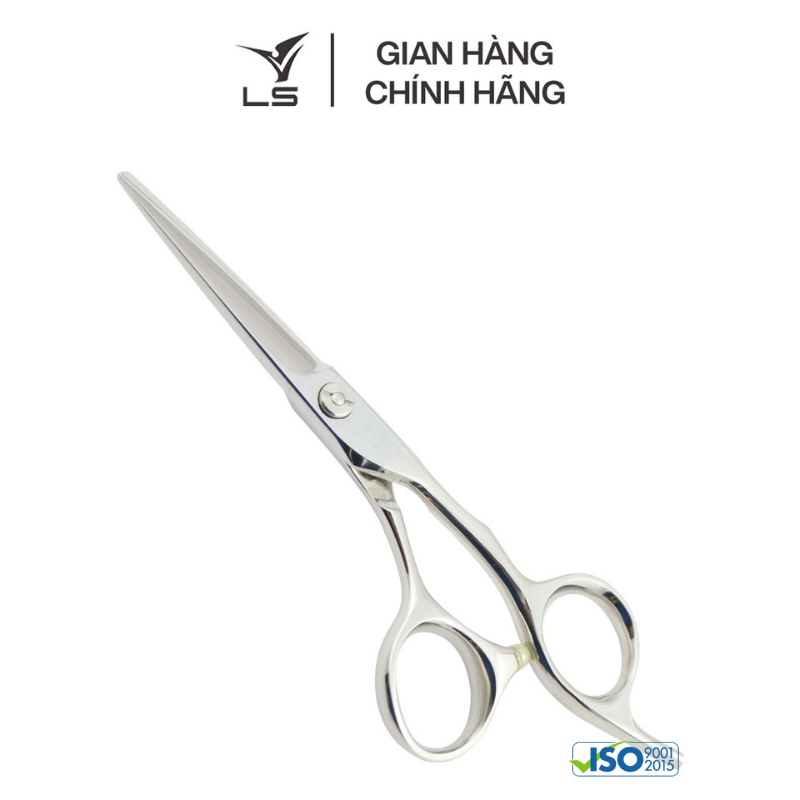 Kéo cắt tóc LS lưỡi thẳng quai offset phẳng đỡ ngón cố định CB13/5.0