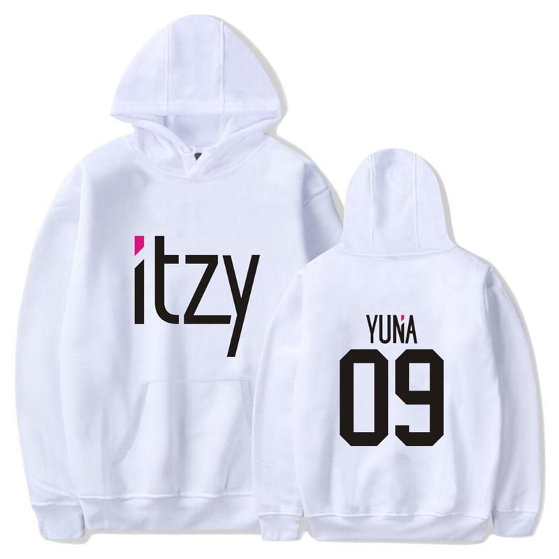 Thời Trang Hàn Quốc Mới Kpop ITZY Liêu YEJI YUNA RYUIN CHAERYEONG Khoác Hoodie K POP Có Mũ Áo Thun Nữ Harajuku Dạo