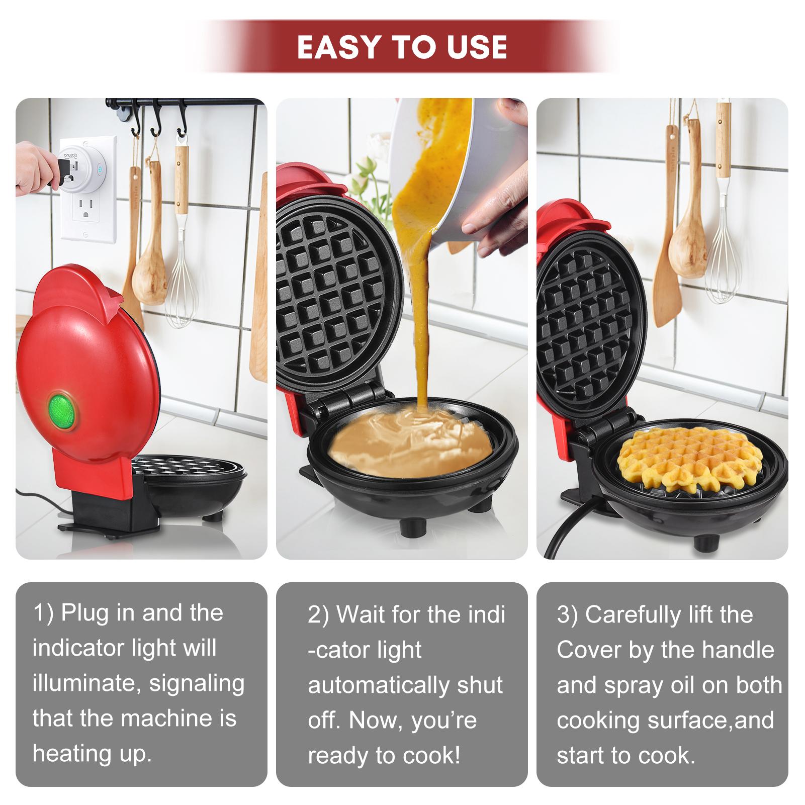 Mini Grill Machine Waffle Maker Electirc Round Griddle Sandwich Eggs Multifunctional Heating Panini Bread