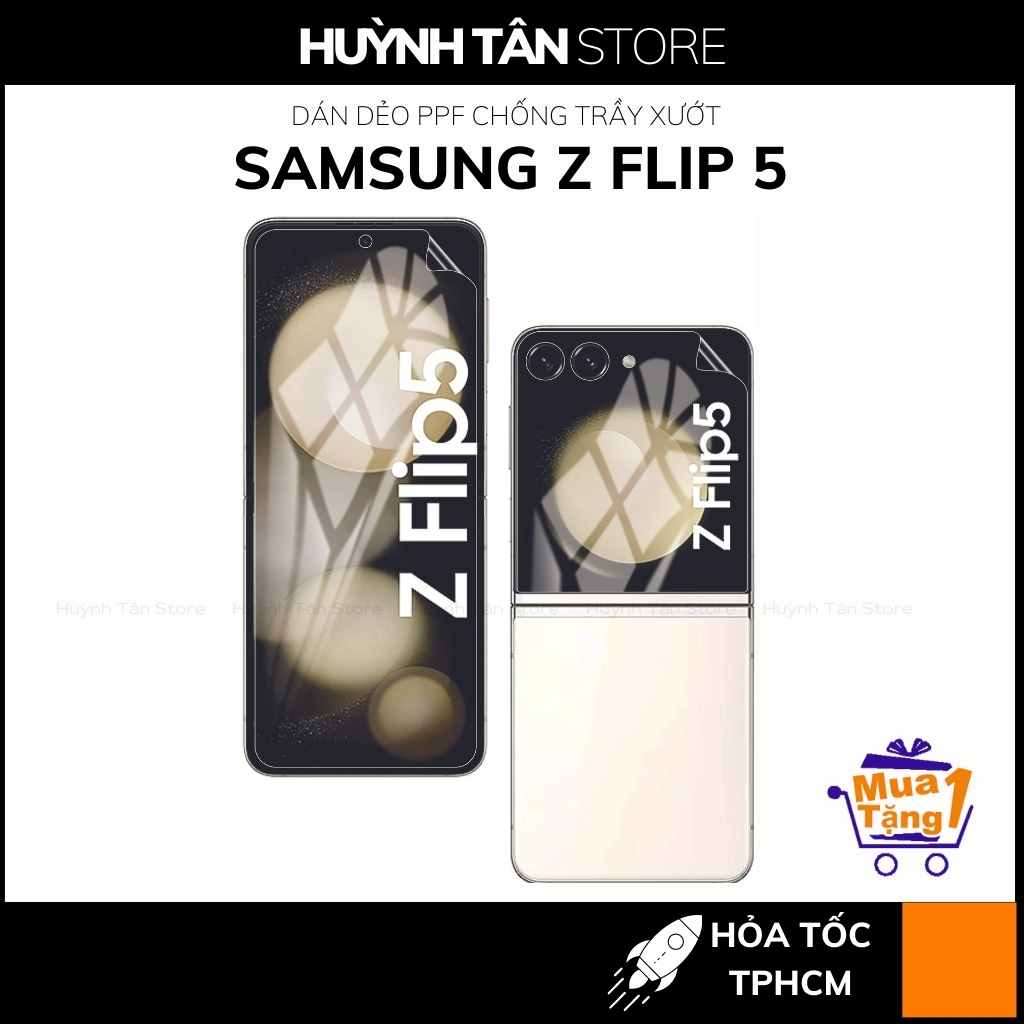 Dán màn hình z flip 5 dẻo PPF trong suốt hoặc nhám bảo vệ màn hình chống vân tay mua 1 tặng 1 huỳnh tân store