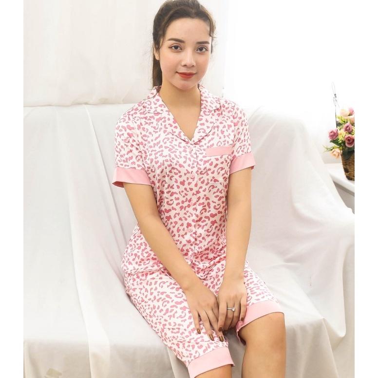 Đồ Bộ Pijama Lửng Nữ Lụa Cao Cấp Mặc Nhà Đẹp Mùa Hè Thoáng Mát Mềm Mịn Thấm Hút