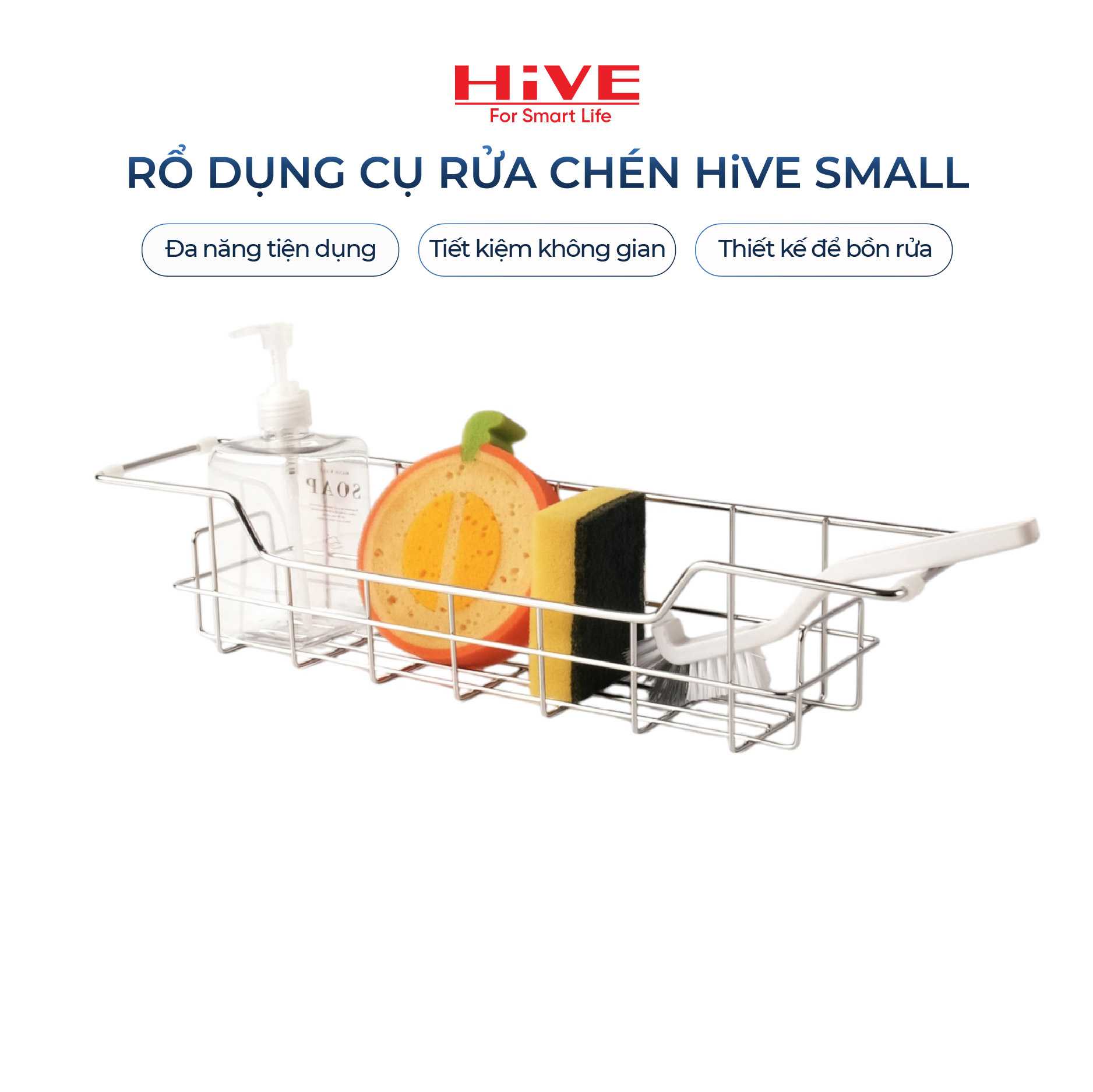 Kệ Để Dụng Cụ Rửa Bát Gác Ngang Bồn Rửa Bát HiVE SMALL Cao Cấp
