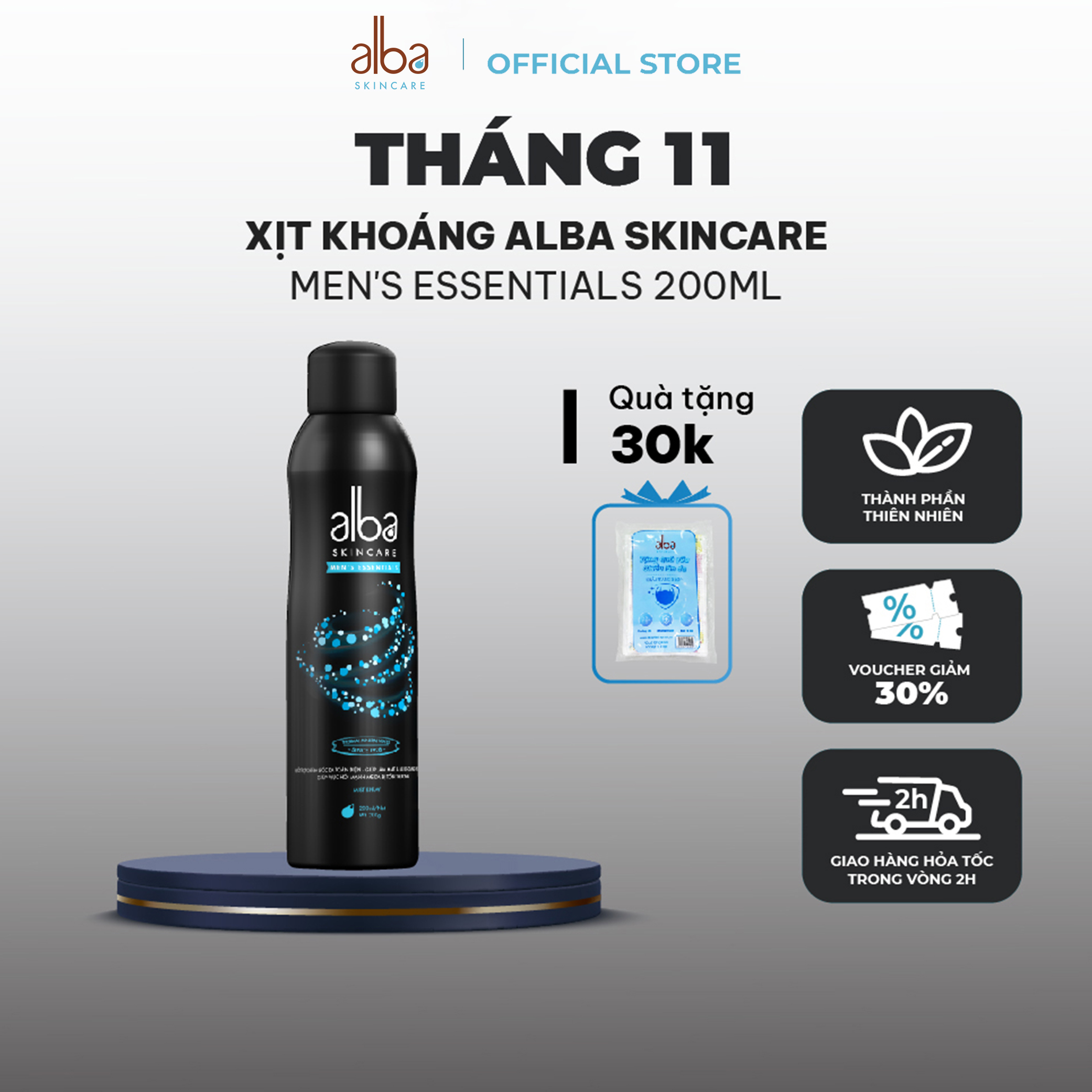 Xịt khoáng Dành Cho Nam ALBA MEN'S ESSENTIALS