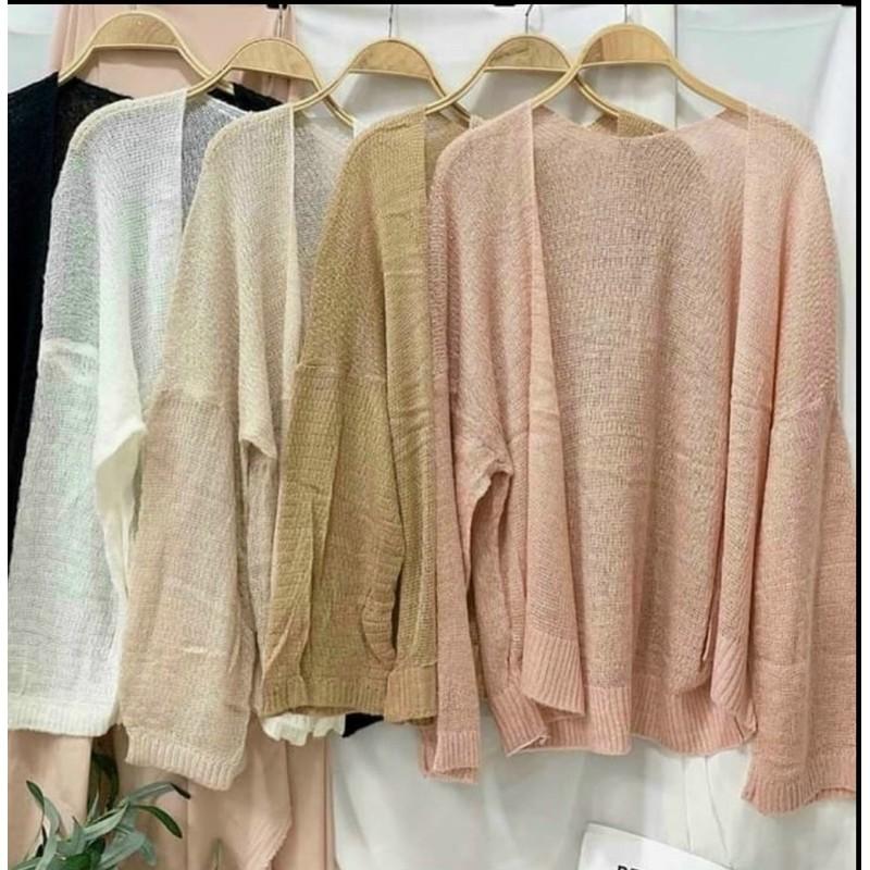 Áo khoác cardigan len mỏng Quảng Châu form rộng cao cấp - kèm hình thật