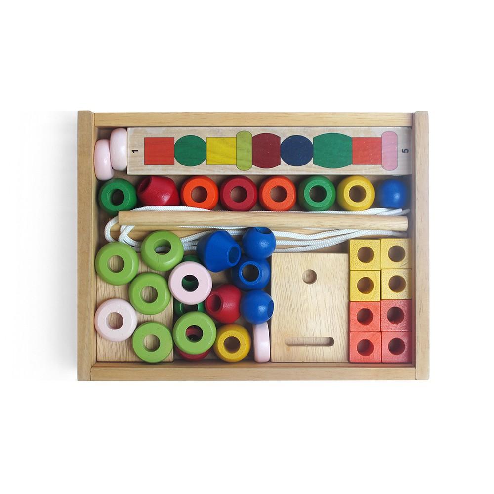 Đồ chơi gỗ Xếp hình chuỗi hạt | Winwintoys 63162 | Phát triển trí tuệ và phân biệt màu sắc | Đạt tiêu chuẩn CE và TCVN