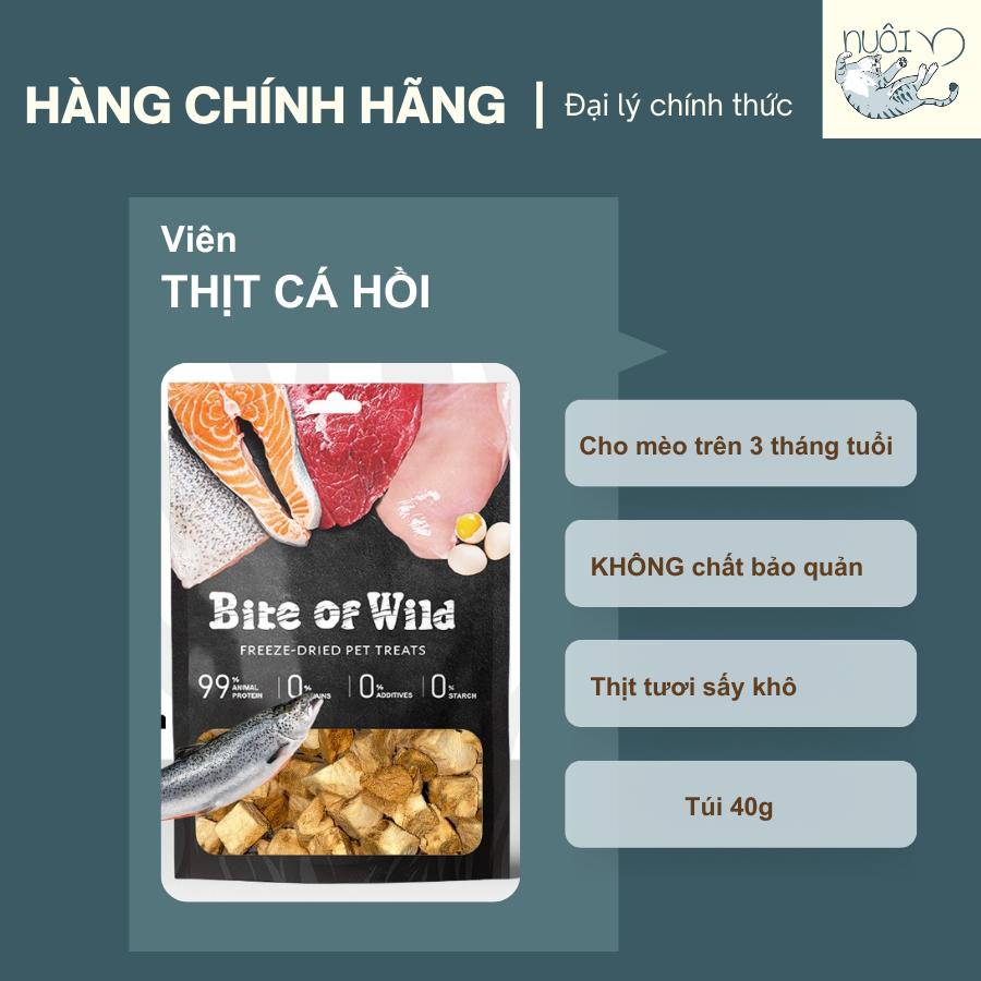 Snack thịt sấy gà, cá hồi sấy cho mèo của Petour - Bite Of Wild - Thức ăn nhẹ cho chó, mèo từ 1 tháng tuổi