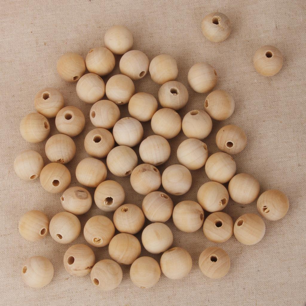 50x 6mm + 50x 10mm Wood Wooden Rustic Beads For Crafts DIY Home Holiday