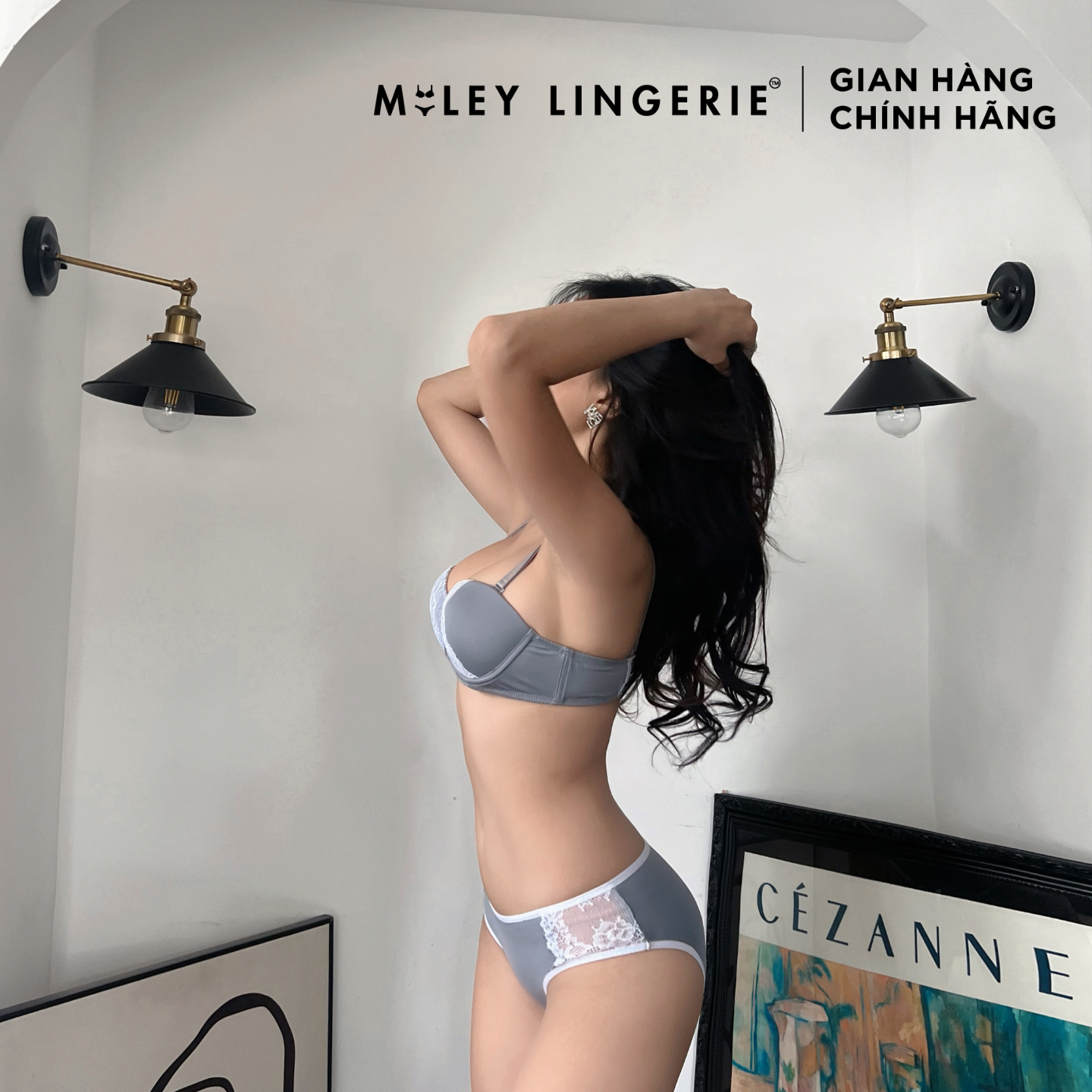 Bộ Áo Và Quần Melange High-Cut Sporty Chic Xám Miley Lingerie - BRC-FCB01