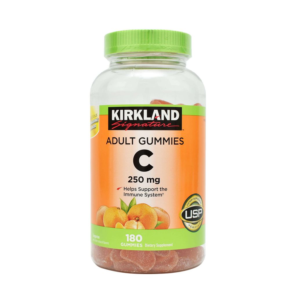 Kẹo dẻo bổ sung Vitamin C Kirkland Adult Gummies C 250mg hộp 180 viên của Mỹ