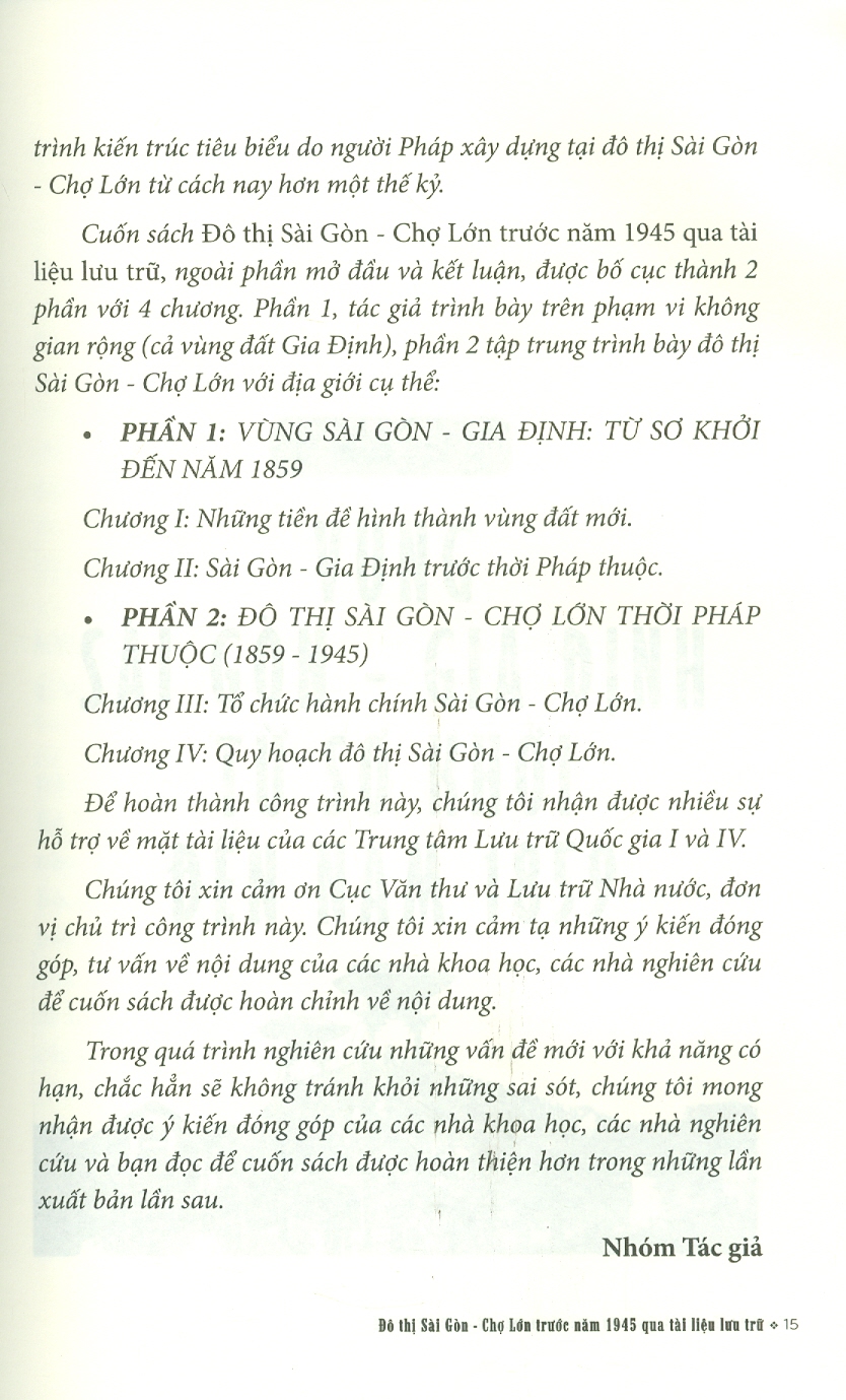 ĐÔ THỊ SÀI GÒN CHỢ LỚN TRƯỚC NĂM 1945 - QUA TÀI LIỆU LƯU TRỮ