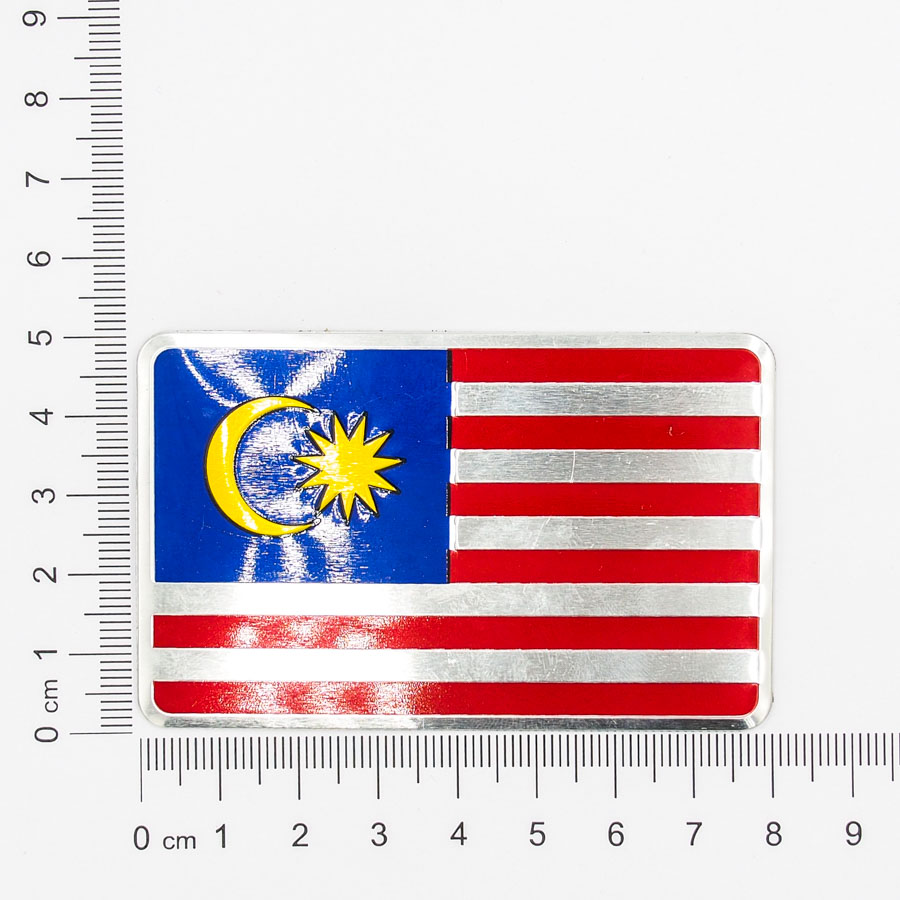 Sticker hình dán metal cờ Malaysia