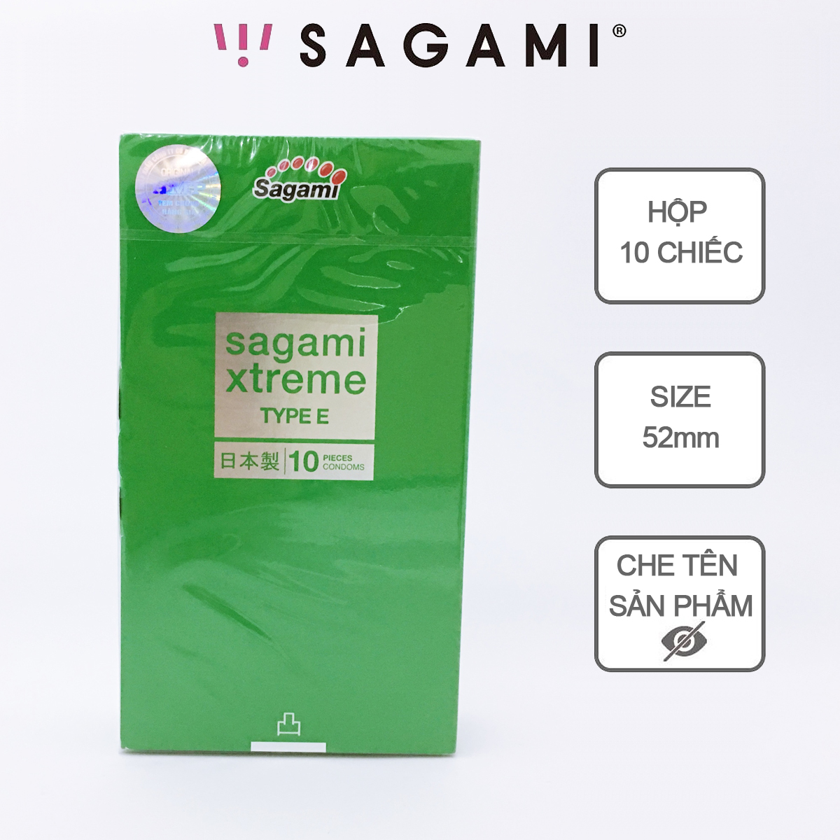 Bao cao su Sagami Green - Có gân gai - H10 - Chính Hãng - Che Tên Sp