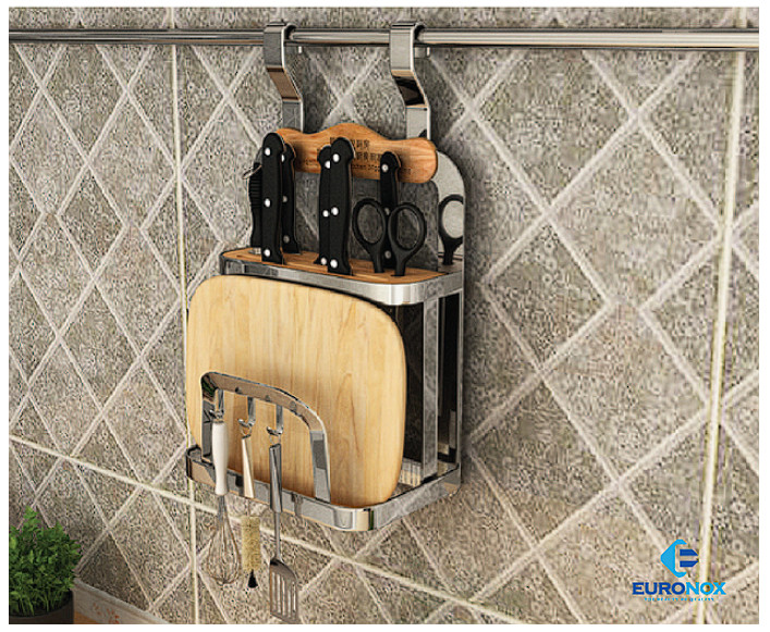 Giá dao thớt treo ngoài nan dẹt Hanging Kitchen baskets for knifes, cutting boards with Flat-bar