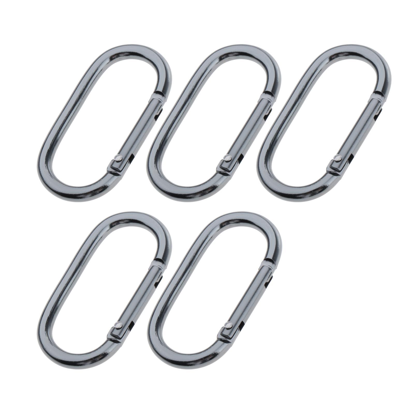 2x5Pcs/set D Shaped Aluminum Alloy Climbing Buckle Key Carabiner Clip Tool