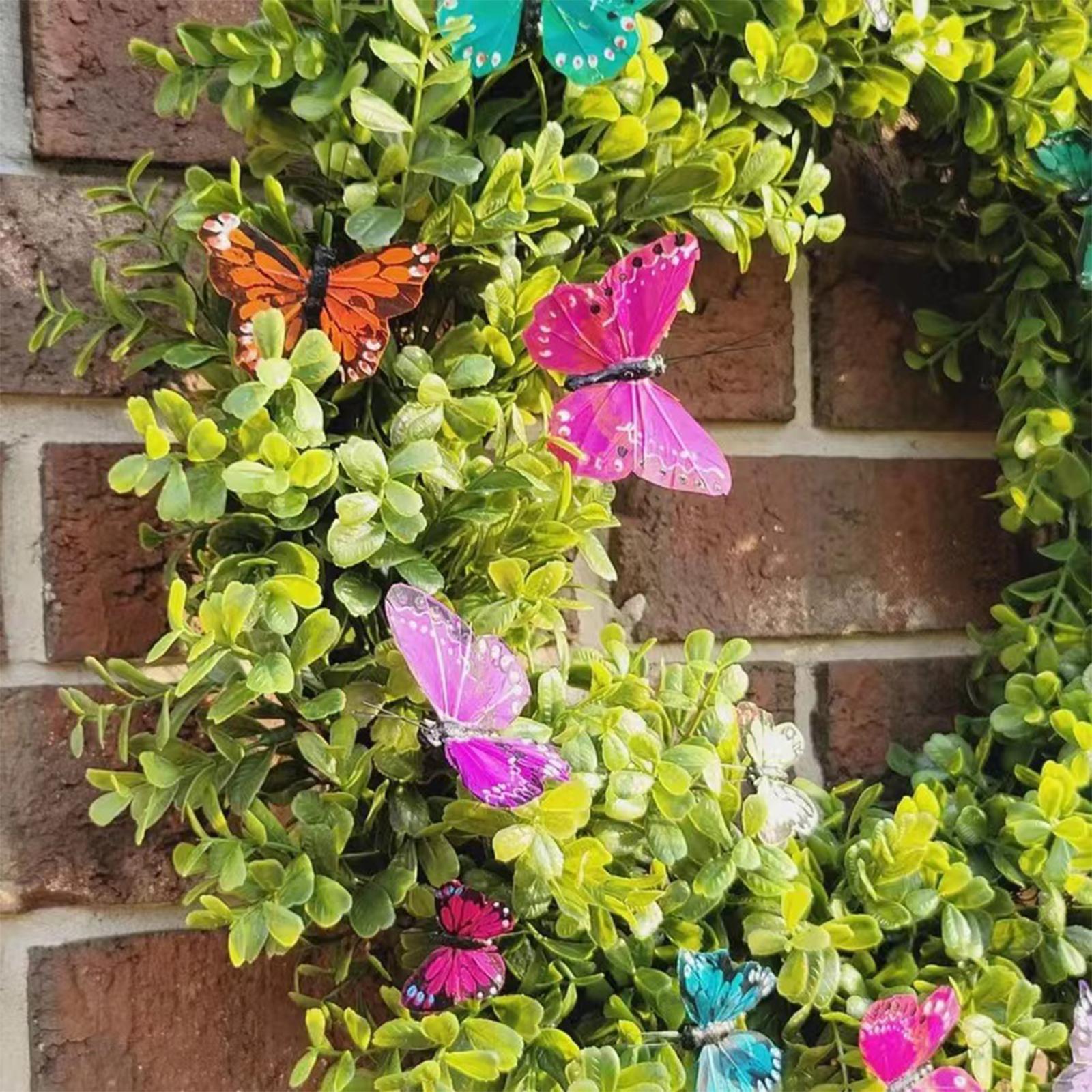 Artificial Spring Summer Wreath Front Door Spring Flower Wreath for Farmhouse Decoration