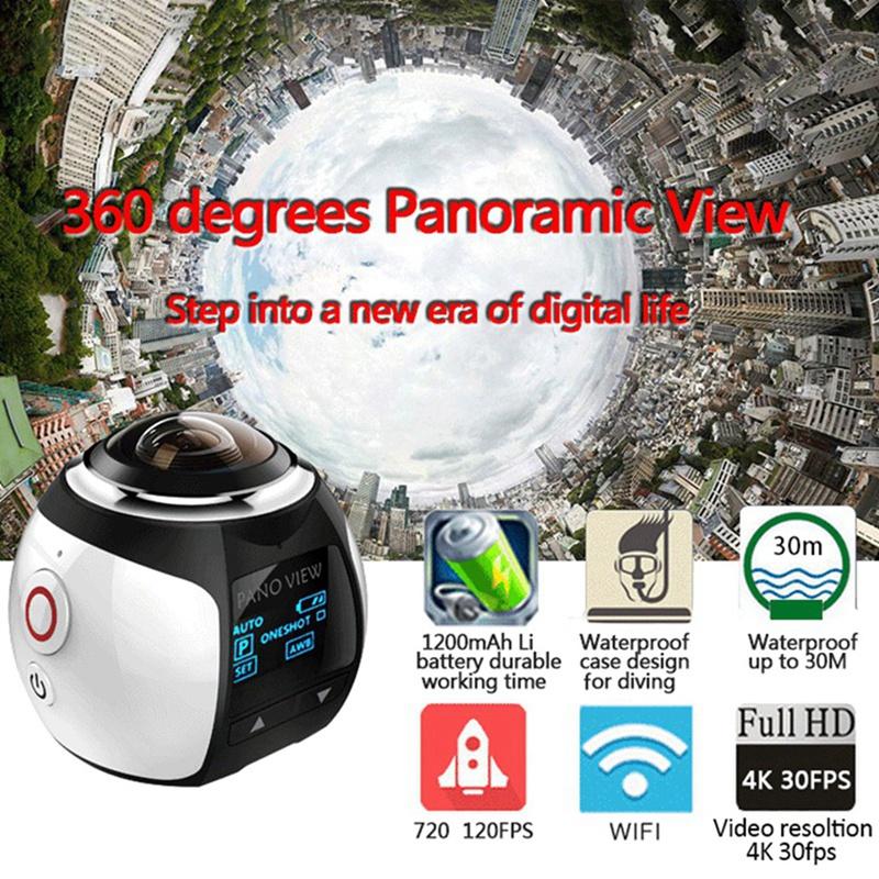 V1 Máy ảnh toàn cảnh 360 độ 4K Lặn DV WiFi Máy ảnh thực tế ảo VR