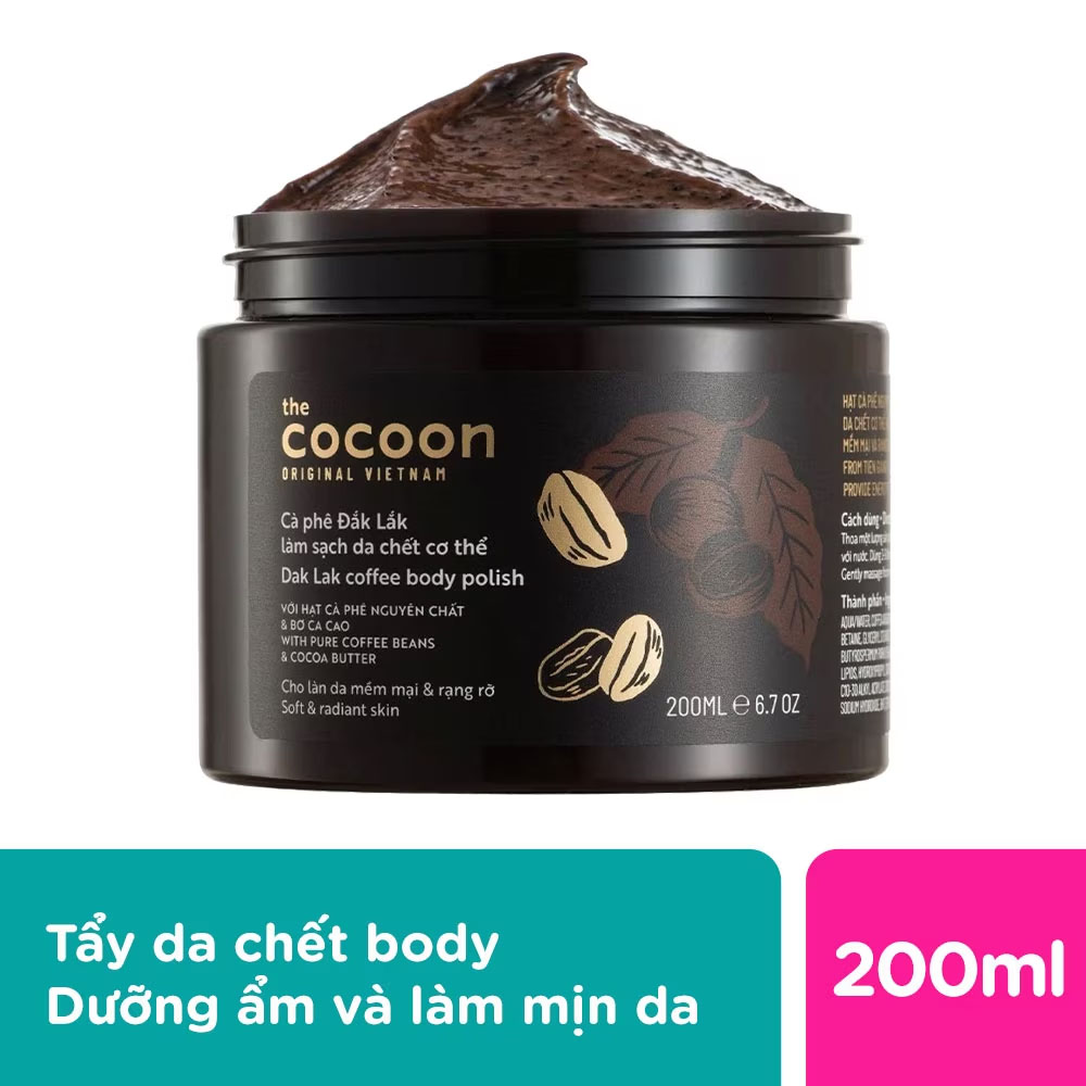 Tẩy Da Chết Cocoon Dak Lak Coffee Body Polish Từ Cà Phê Đak Lak 200ml