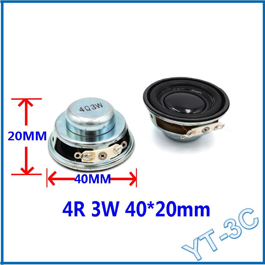 2 Chiếc Mới 40MM * 20MM Âm Thanh Mini Loa Di Động 4 Ohm 3W Loa Toàn Dải Mặt Cao Su NdFeB Từ Tính Loa