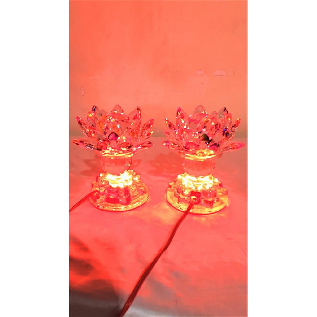 Đèn Pha Lê Hoa Sen cao 12cm