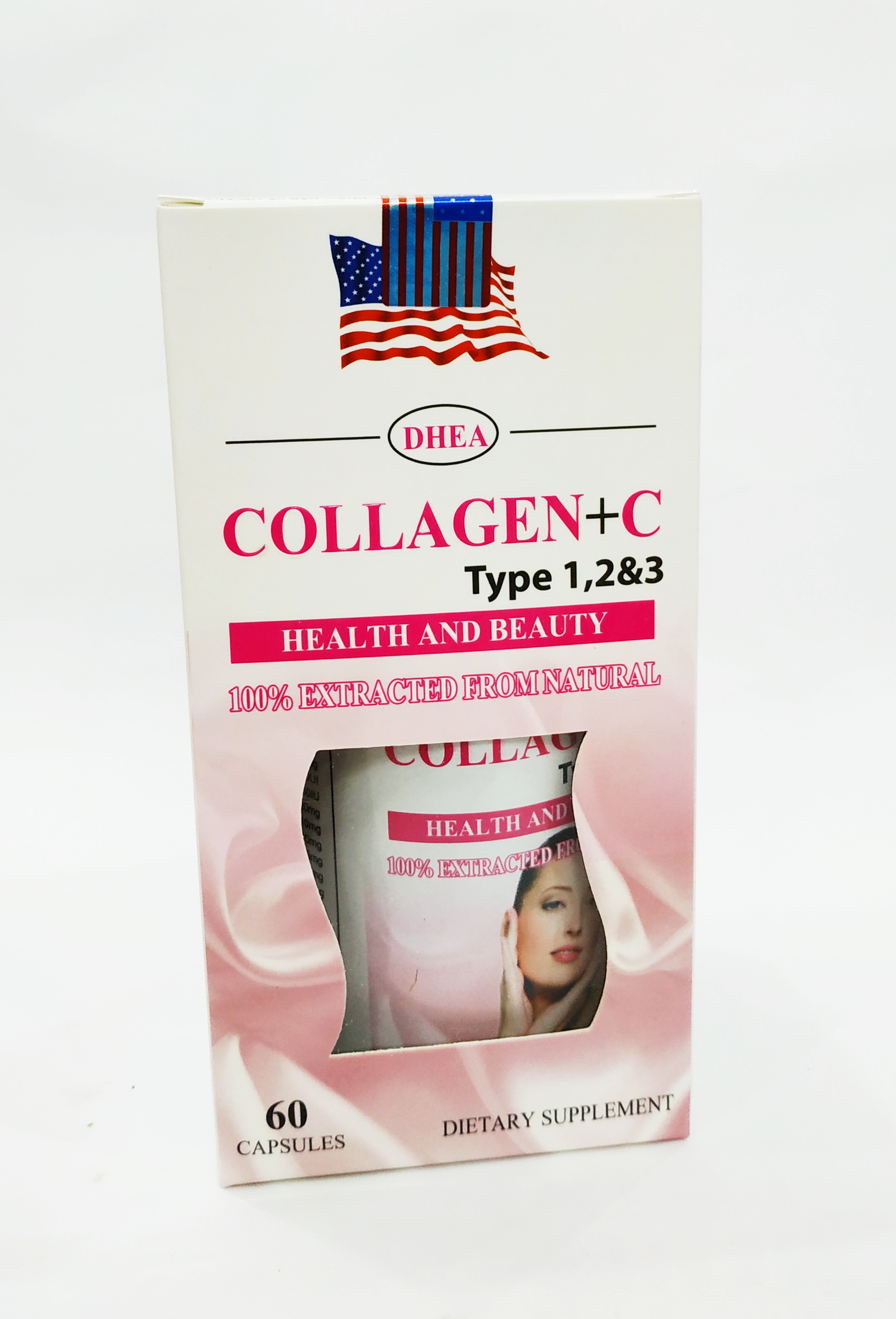 Viên Uống Bổ Sung Collagen + C Tuype 1,2&3 - Giúp Sáng Da, Đẹp Da, Mờ Vết Thâm Nám - Ngăn Ngừa Lão Hóa - Nguyên Liệu Nhập Khẩu Mỹ - Lọ 60 Viên