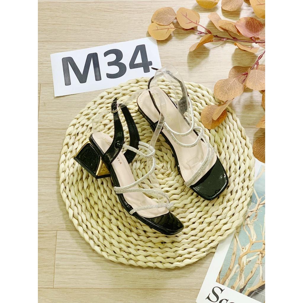 Sandal nữ quai dây đá gót 5 phân (mã M34 - hàng VNXK