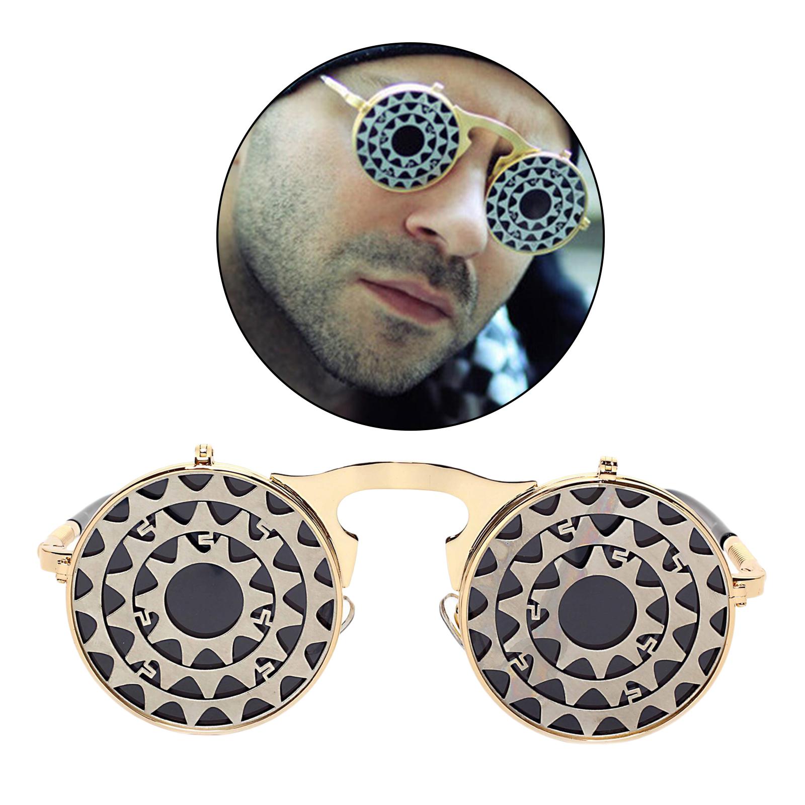 Fashion Steampunk Vintage Style Flip Up Round Sunglasses Vintage Circle Goggles Men Women