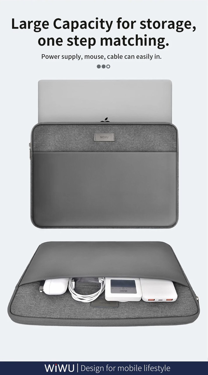 Túi Chống Sốc WiWU Minimalist Sleeve Dùng Cho Laptop Chống Thấm Nước - Hàng Chính Hãng