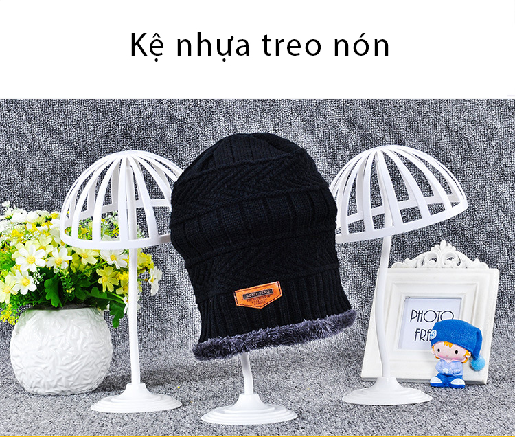 Kệ nhựa treo nón, giá đỡ mũ trưng bày nón, mũ