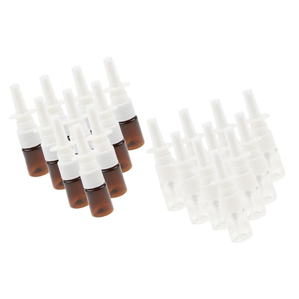 40 Pieces 5ml Plastic Nasal Spray Bottles Fine Mist Sprayer Pump Clear