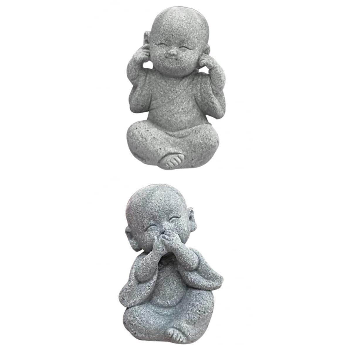 2x Monk Statue Small Buddha Little Monk Car Accessories Ornament
