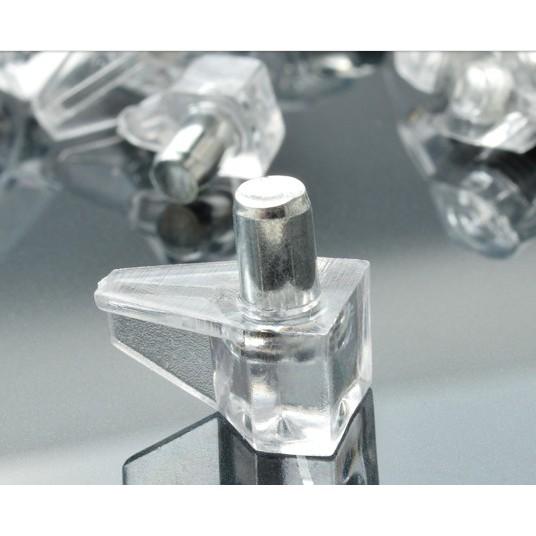 Gài đợt tủ 1 đầu inox, 1 đầu nhựa trong