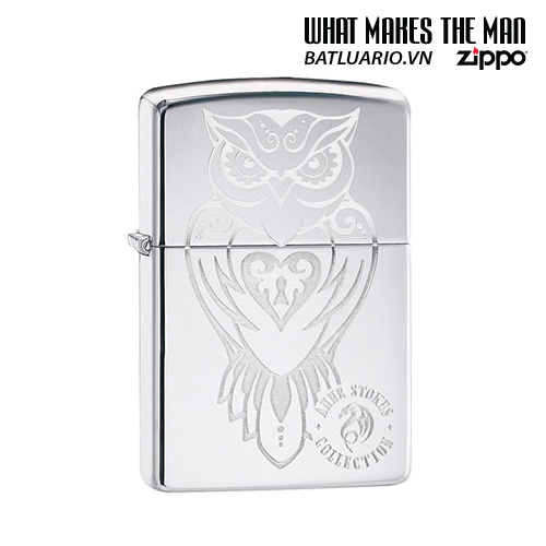 Bật Lửa Zippo 49101 – Zippo Anne Stokes Owl High Polish Chrome