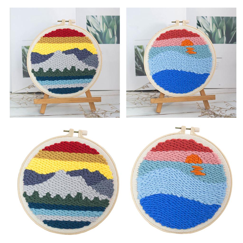 2Sets Punch Kits Rug-Punch Beginner Kit DIY Crafts 20cm