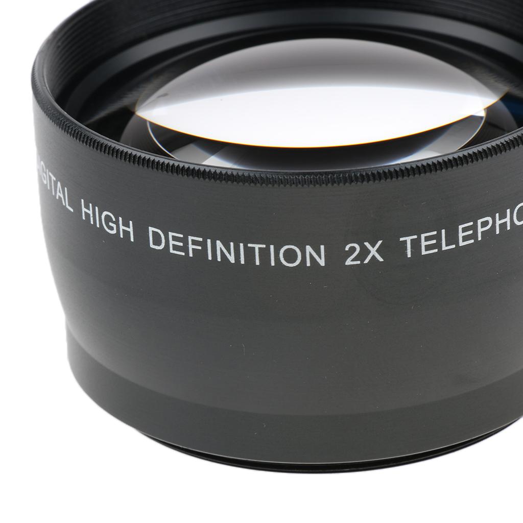 55 Mm Telephoto Lens with 2x Magnification for Canon Nikon DSLR