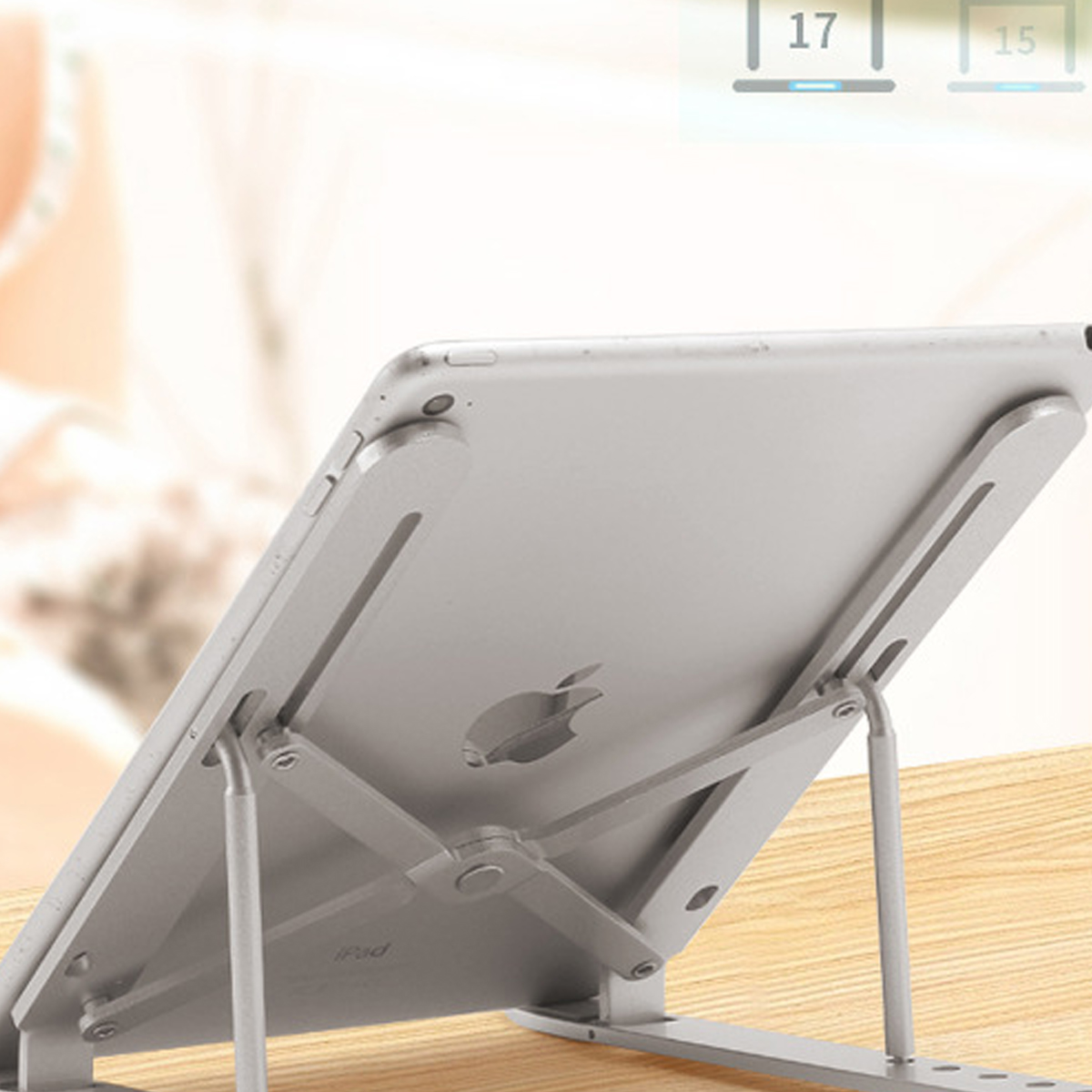 Giá kê laptop/macbook hợp kim nhôm gập gọn, tùy chỉnh độ cao tầm nhìn, đế tản nhiệt laptop