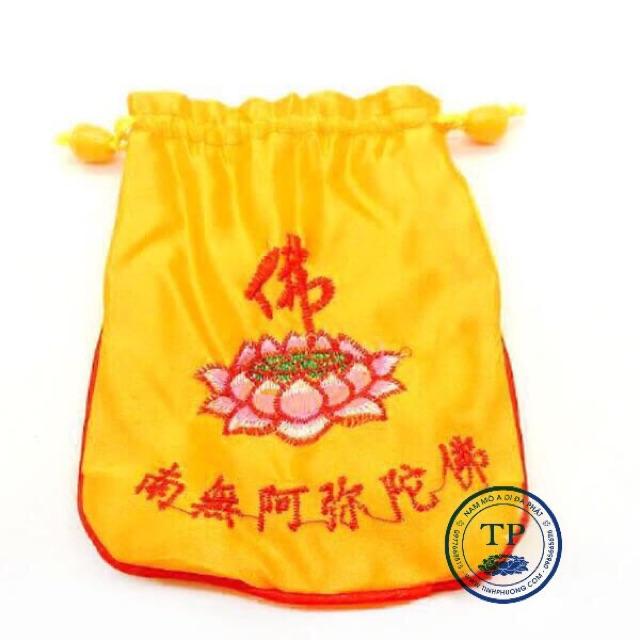 Túi lụa may mắn thêu chữ Phật Kh8771