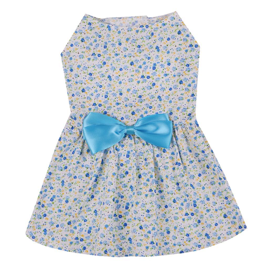 Pet Dress Dogs Puppy Skirt Floral Clothes Summer Spring Party Outfit