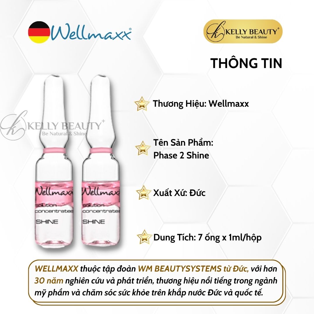 Huyết Thanh Sáng Da Phase 2 Shine WELLMAXX - Sáng Da, Ngừa Tăng Sắc Tố, Mờ Thâm Nám; Phục Hồi Da Sau Peel | Kelly Beauty