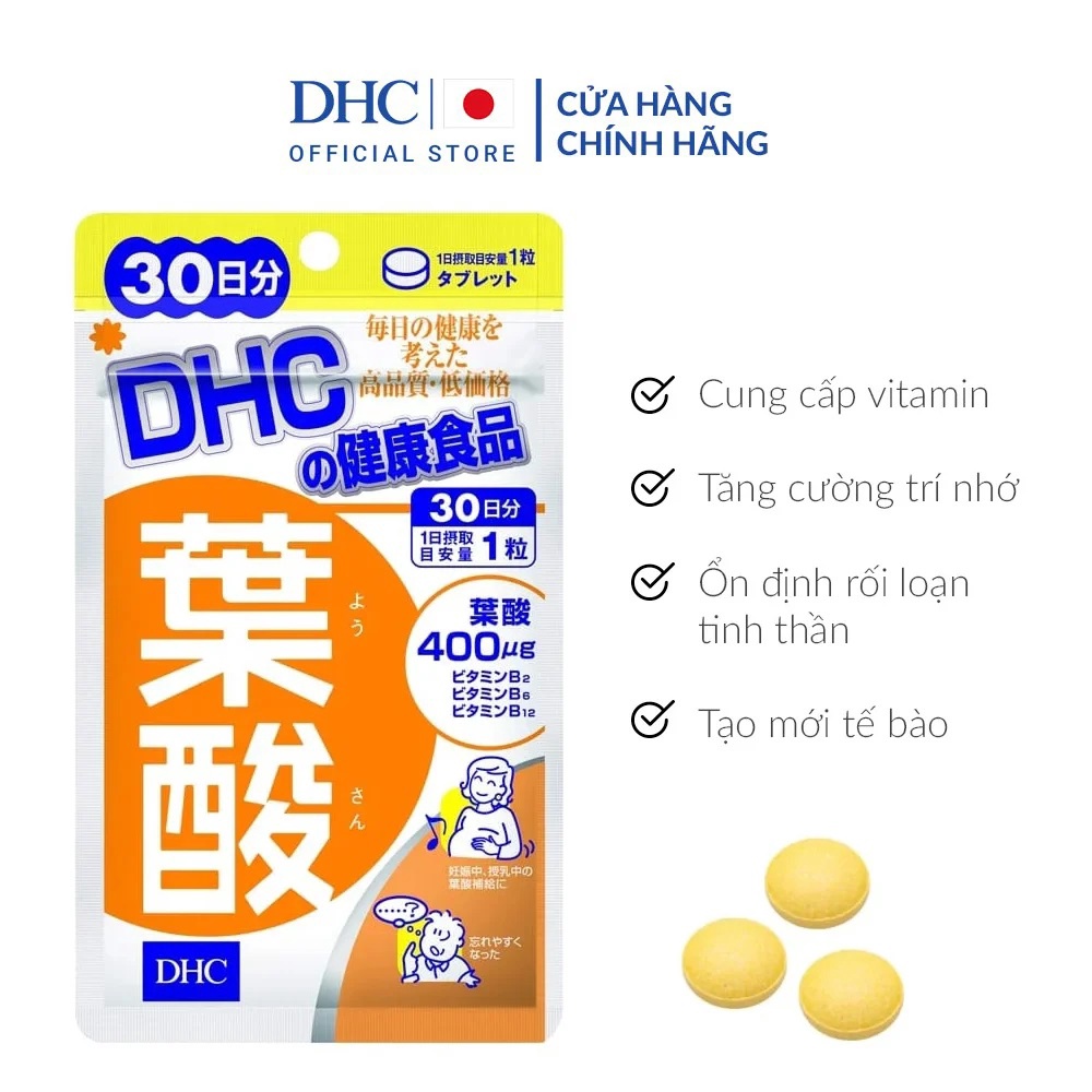 THỰC PHẨM BẢO VỆ SỨC KHỎE FOLIC ACID - DHC